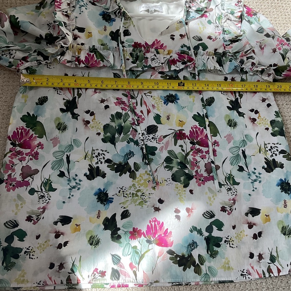 Willa Story Nelly Floral Ruffle Top Size Large - Picture 5 of 8